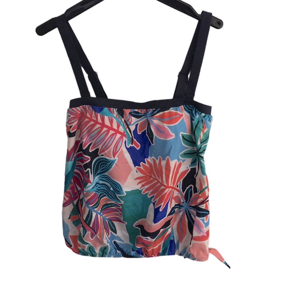 New Maxine of Hollywood tropical bandeau tankini top